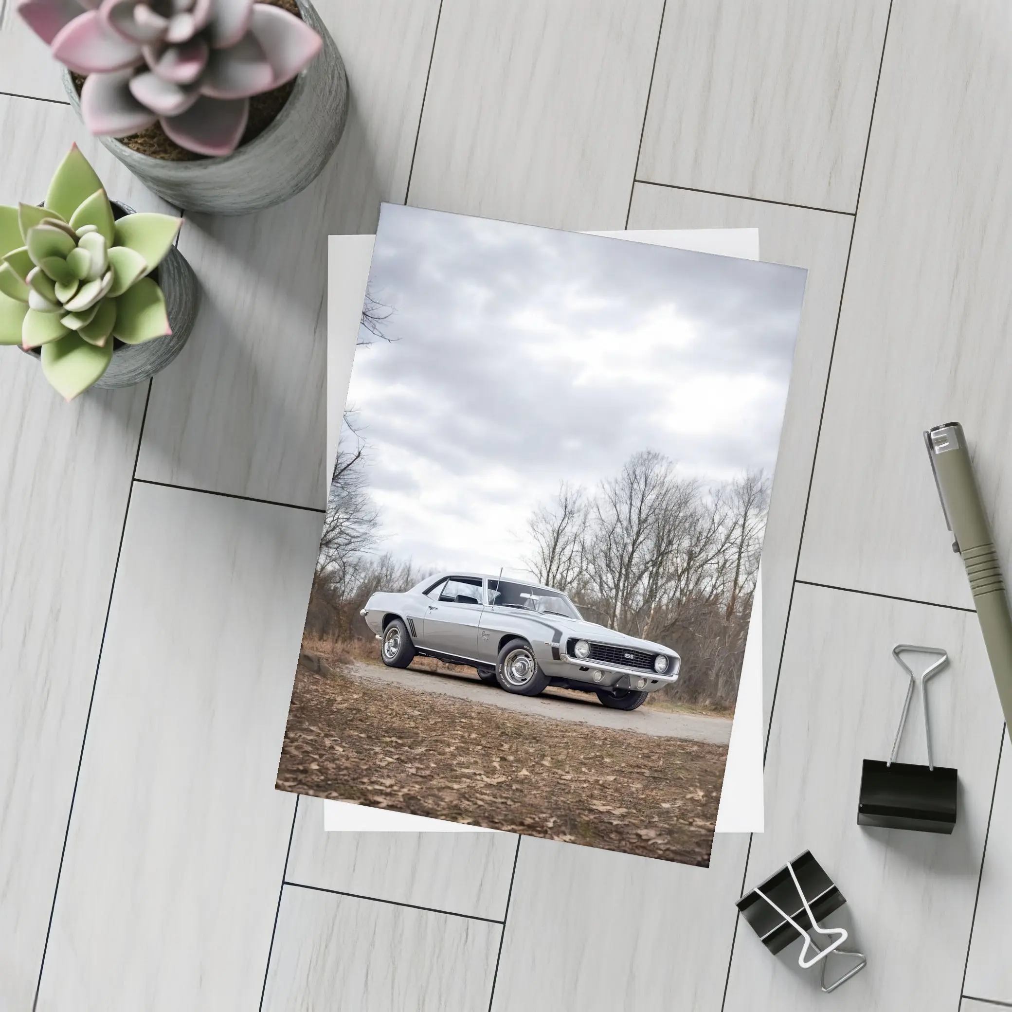 1969 Chevrolet Camaro SS Cloudy Nature Setting – Postcards