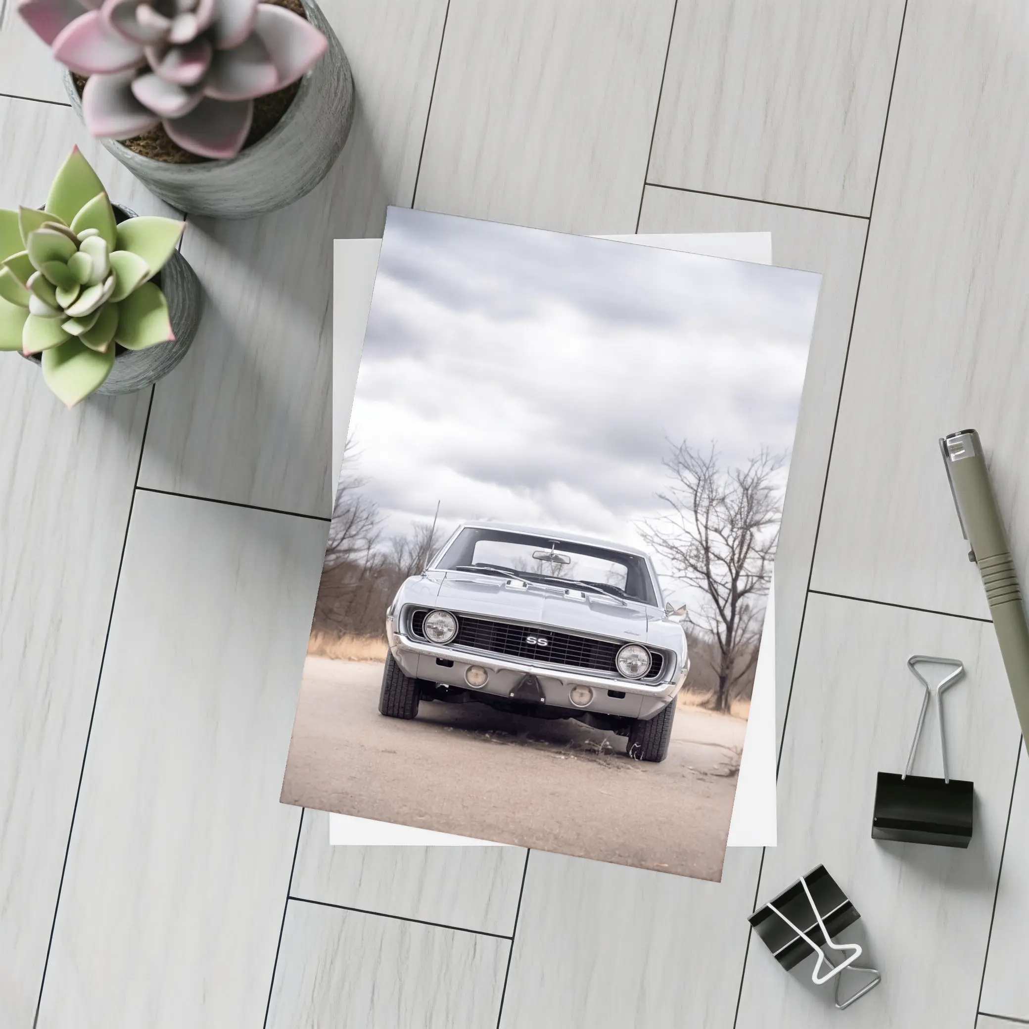 1969 Chevrolet Camaro SS Overcast Sky – Postcards