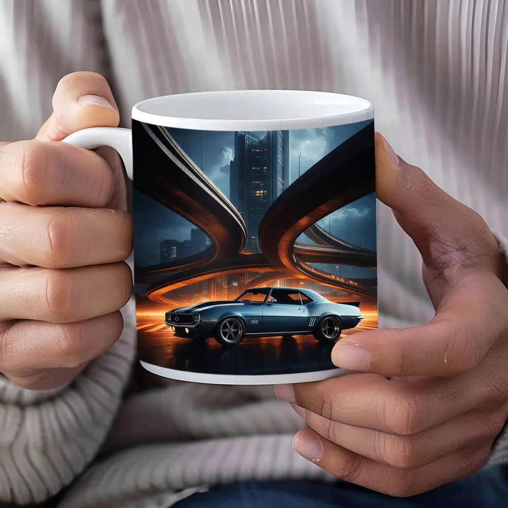 Chevrolet Camaro Classic Muscle Car City Night – Mugs