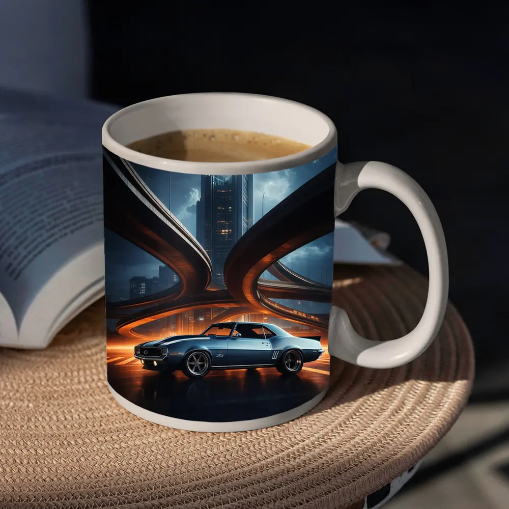 Chevrolet Camaro Classic Muscle Car City Night – Mugs