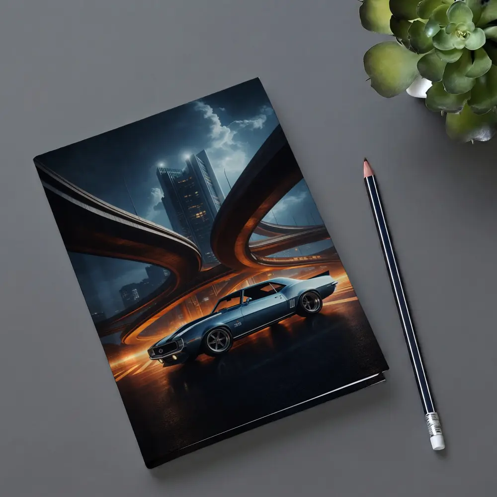 Chevrolet Camaro Classic Muscle Car City Night – Notebooks