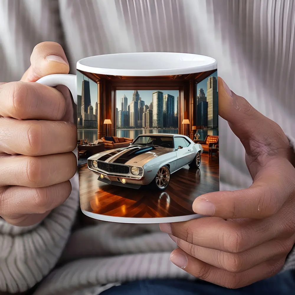 1969 Chevrolet Camaro Luxury Interior Cityscape – Mugs