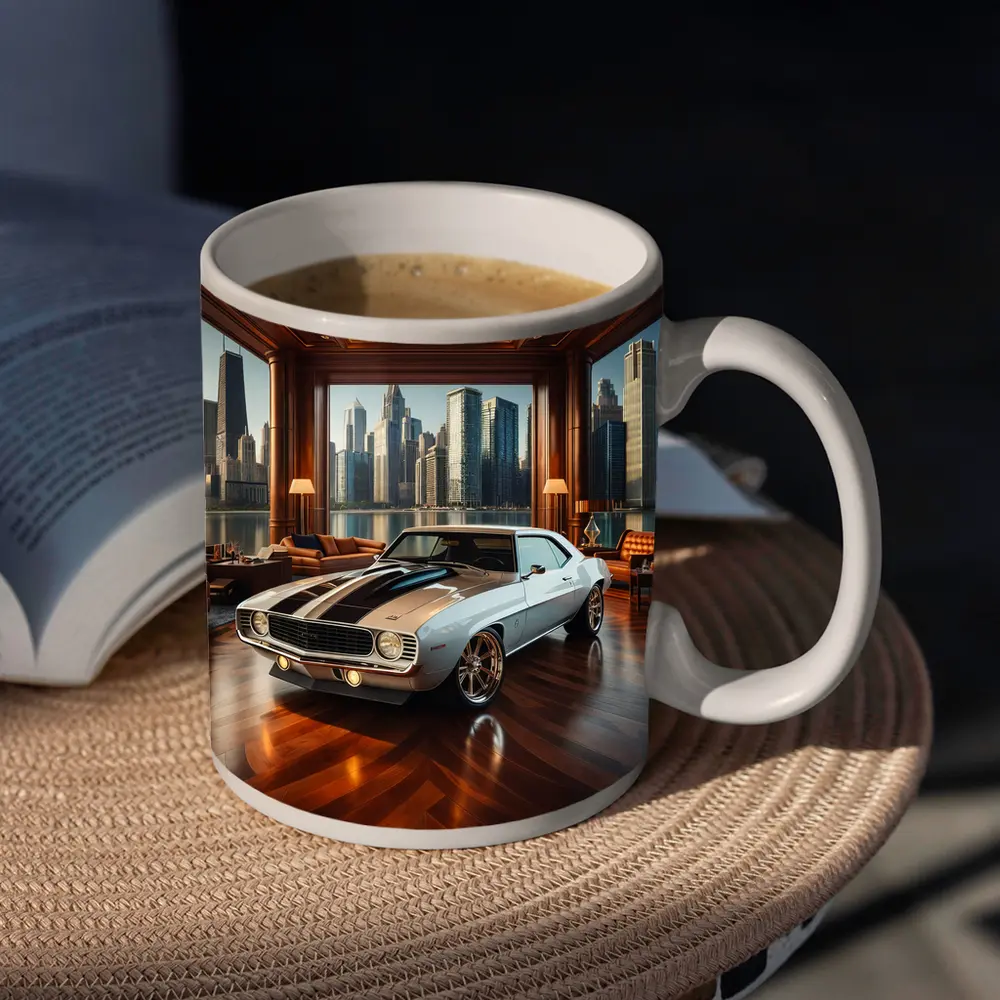 1969 Chevrolet Camaro Luxury Interior Cityscape – Mugs