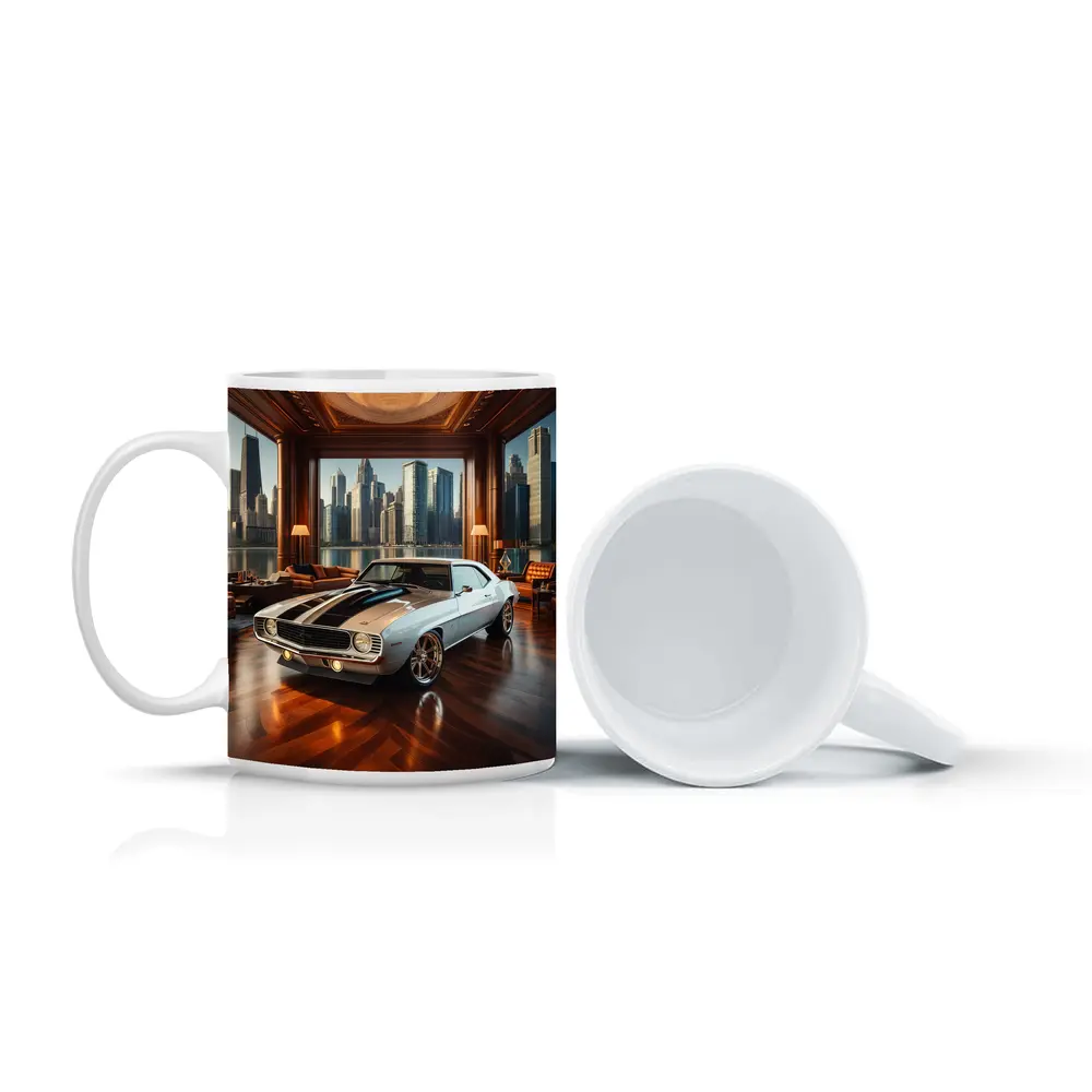 1969 Chevrolet Camaro Luxury Interior Cityscape – Mugs