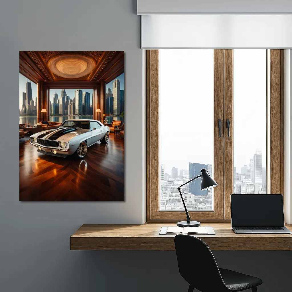 1969 Chevrolet Camaro Luxury Interior Cityscape – Wall Art