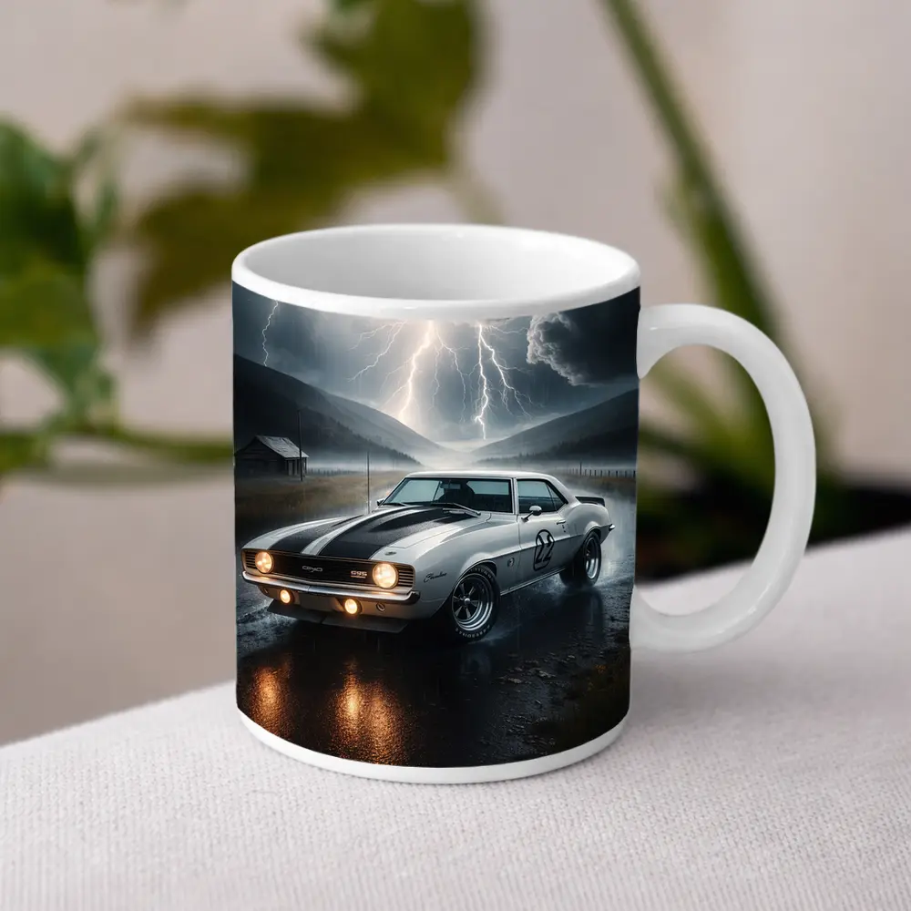 Chevrolet Camaro Classic Muscle Thunderstorm Rain – Mugs