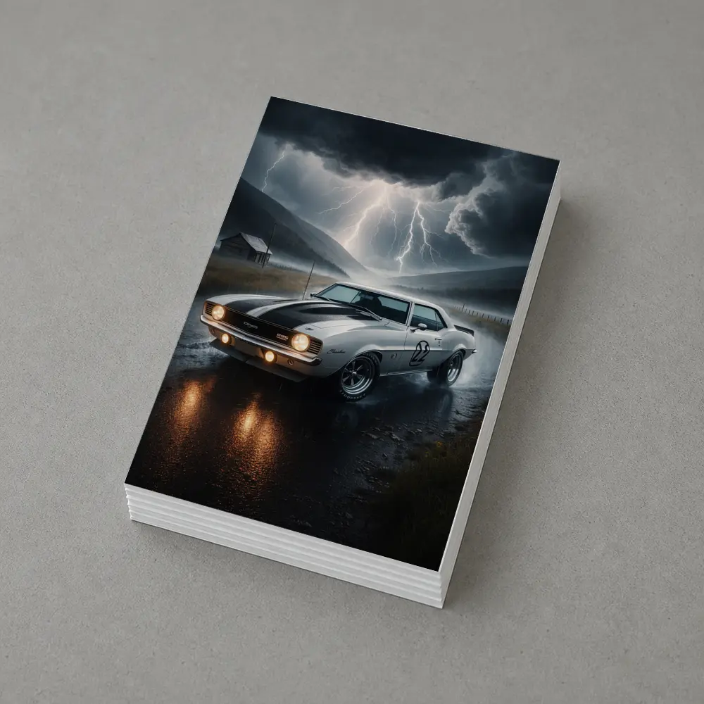 Chevrolet Camaro Classic Muscle Thunderstorm Rain – Postcards