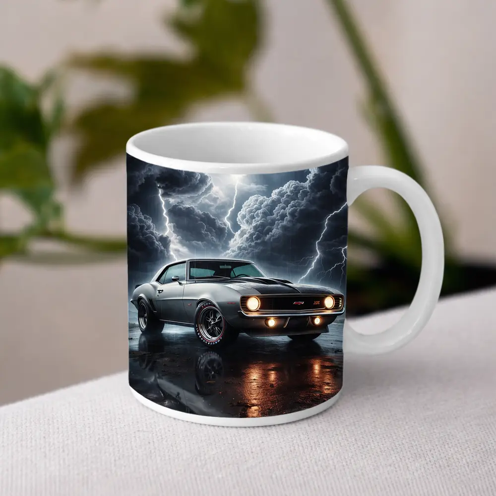 Chevrolet Camaro Classic Muscle Thunderstorm Night – Mugs