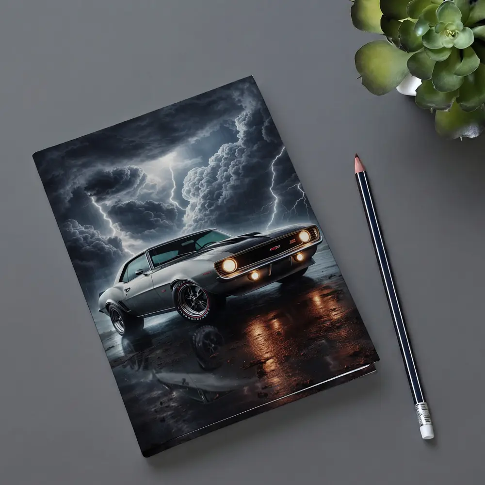 Chevrolet Camaro Classic Muscle Thunderstorm Night – Notebooks