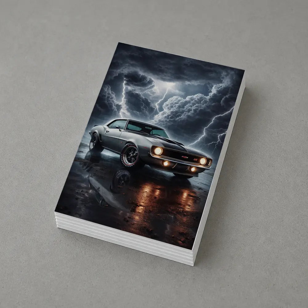 Chevrolet Camaro Classic Muscle Thunderstorm Night – Postcards