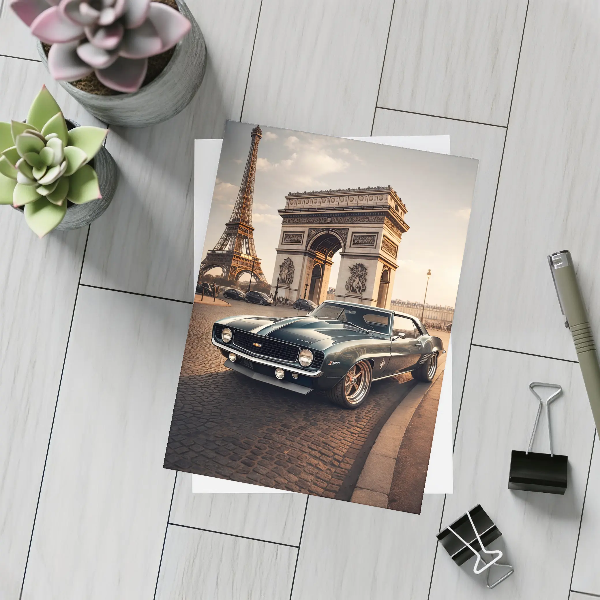 Chevrolet Camaro Classic Muscle Car Paris – Postcards