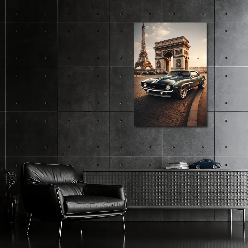Chevrolet Camaro Classic Muscle Car Paris – Wall Art