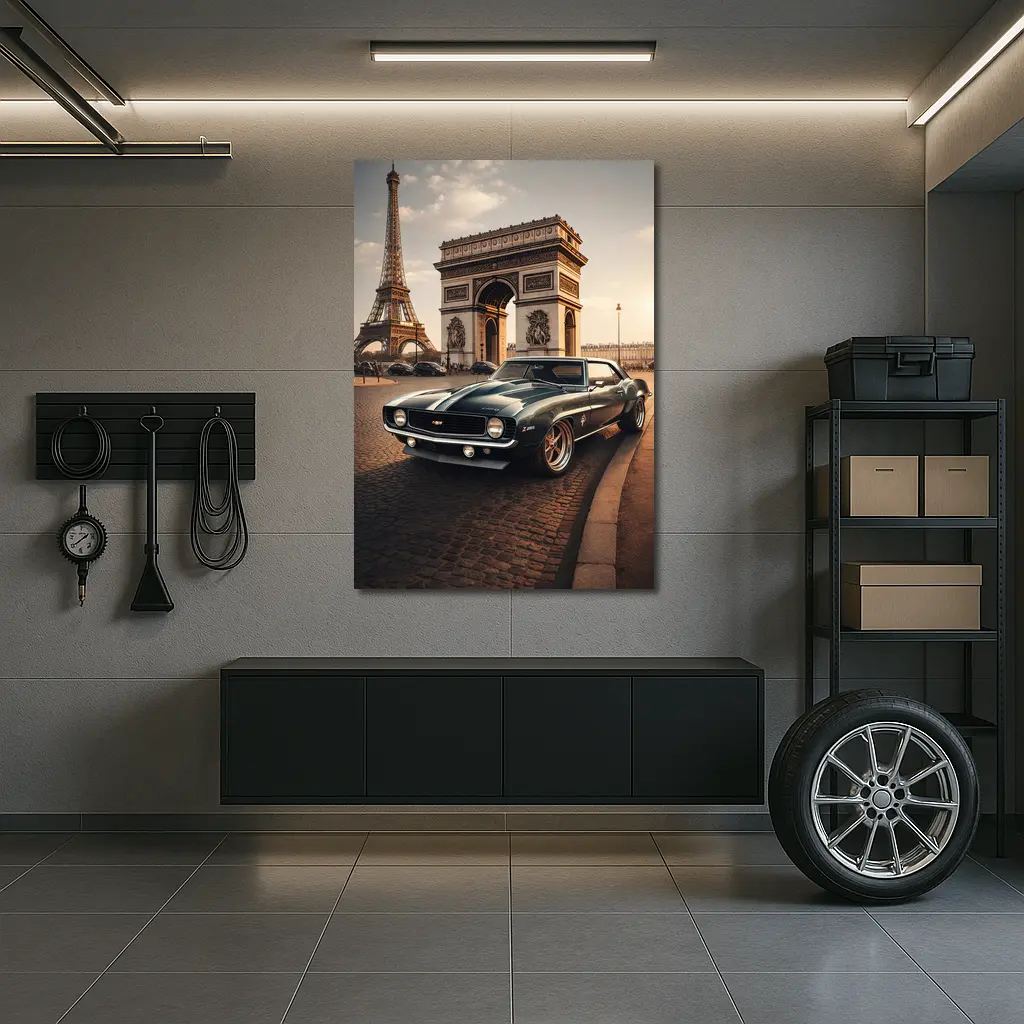Chevrolet Camaro Classic Muscle Car Paris – Wall Art