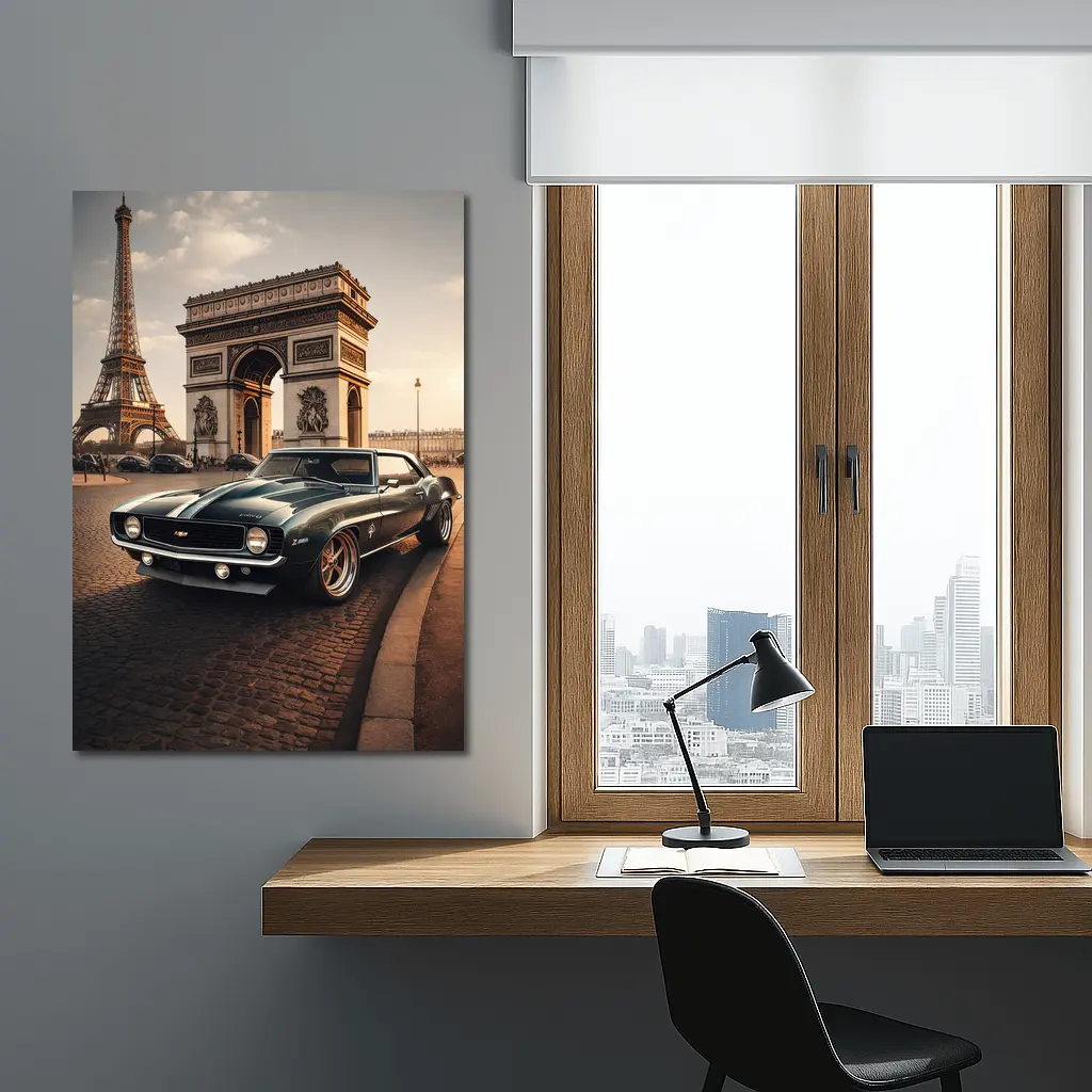 Chevrolet Camaro Classic Muscle Car Paris – Wall Art