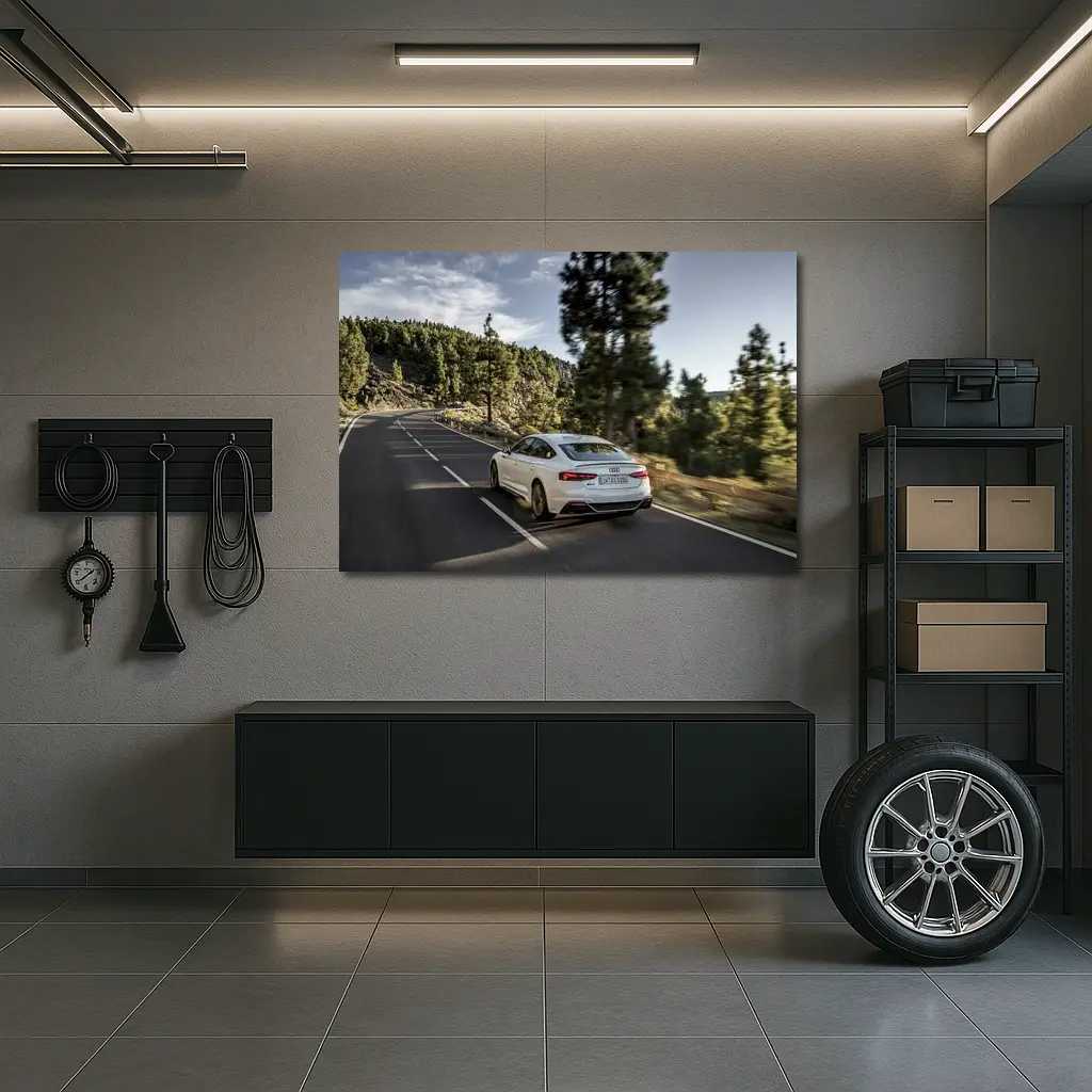 Audi RS5 Sportback White Mountain Road Drive – Wall Art