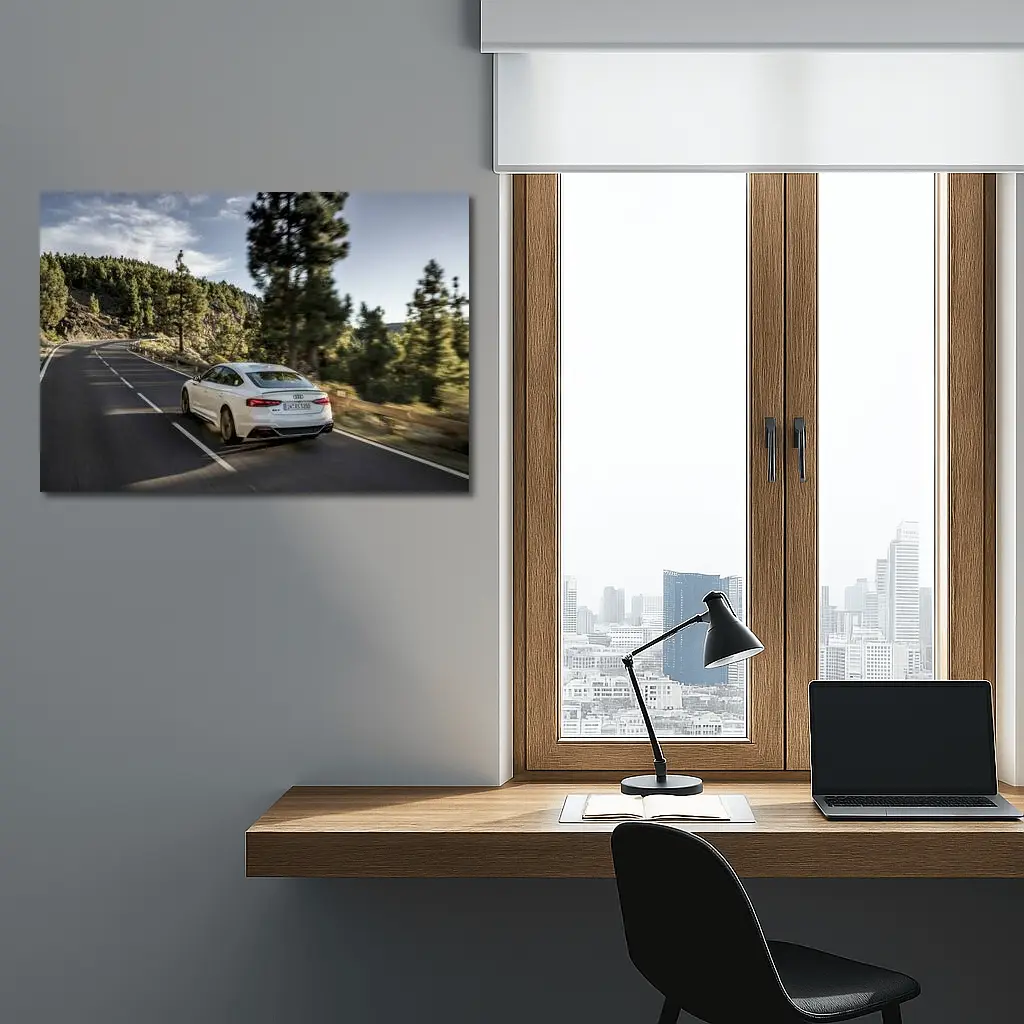 Audi RS5 Sportback White Mountain Road Drive – Wall Art