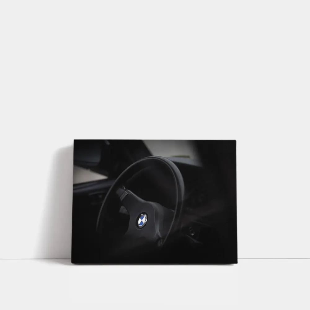 BMW Classic Steering Wheel Dark Interior – Wall Art