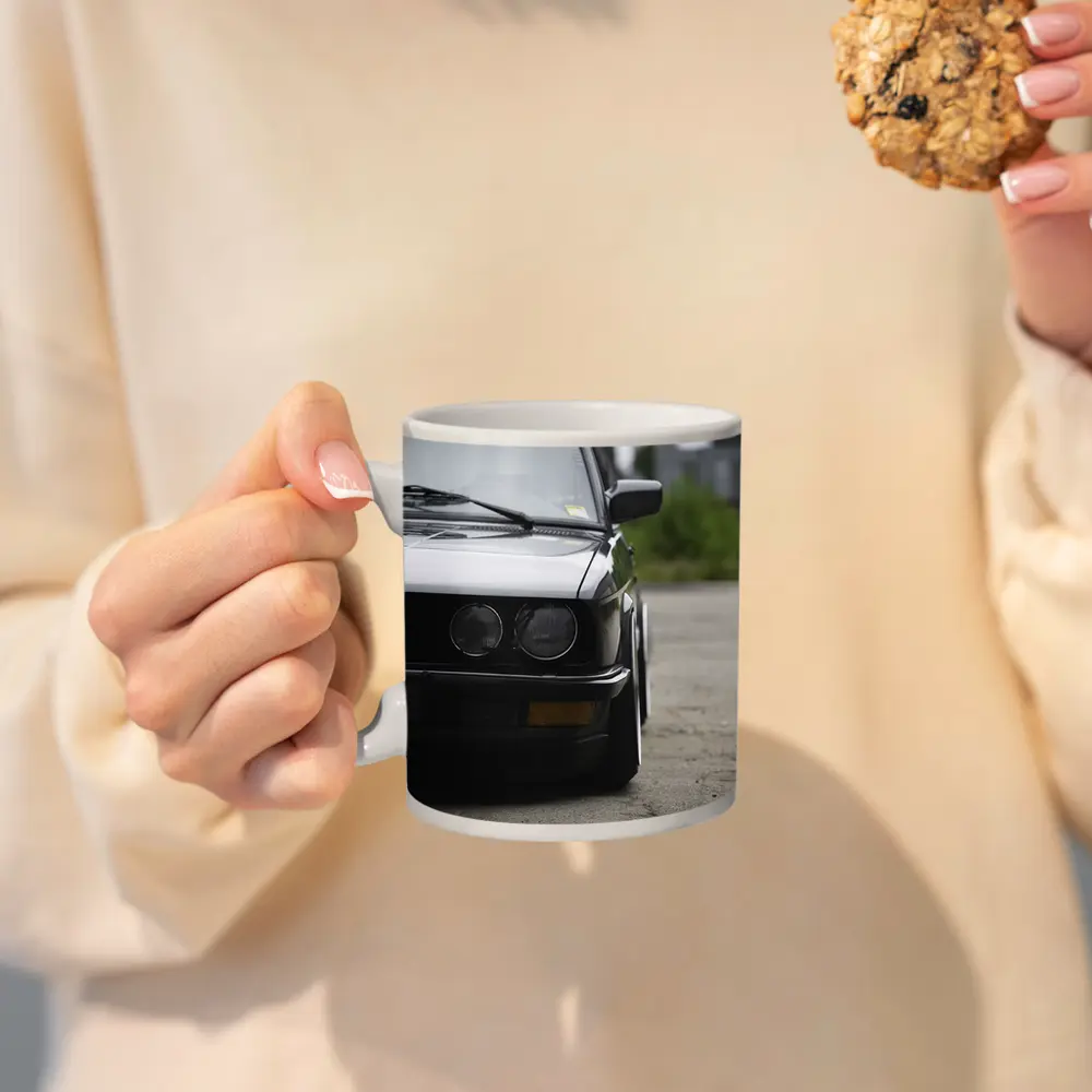 BMW E30 Black Front View Moody Street – Mugs