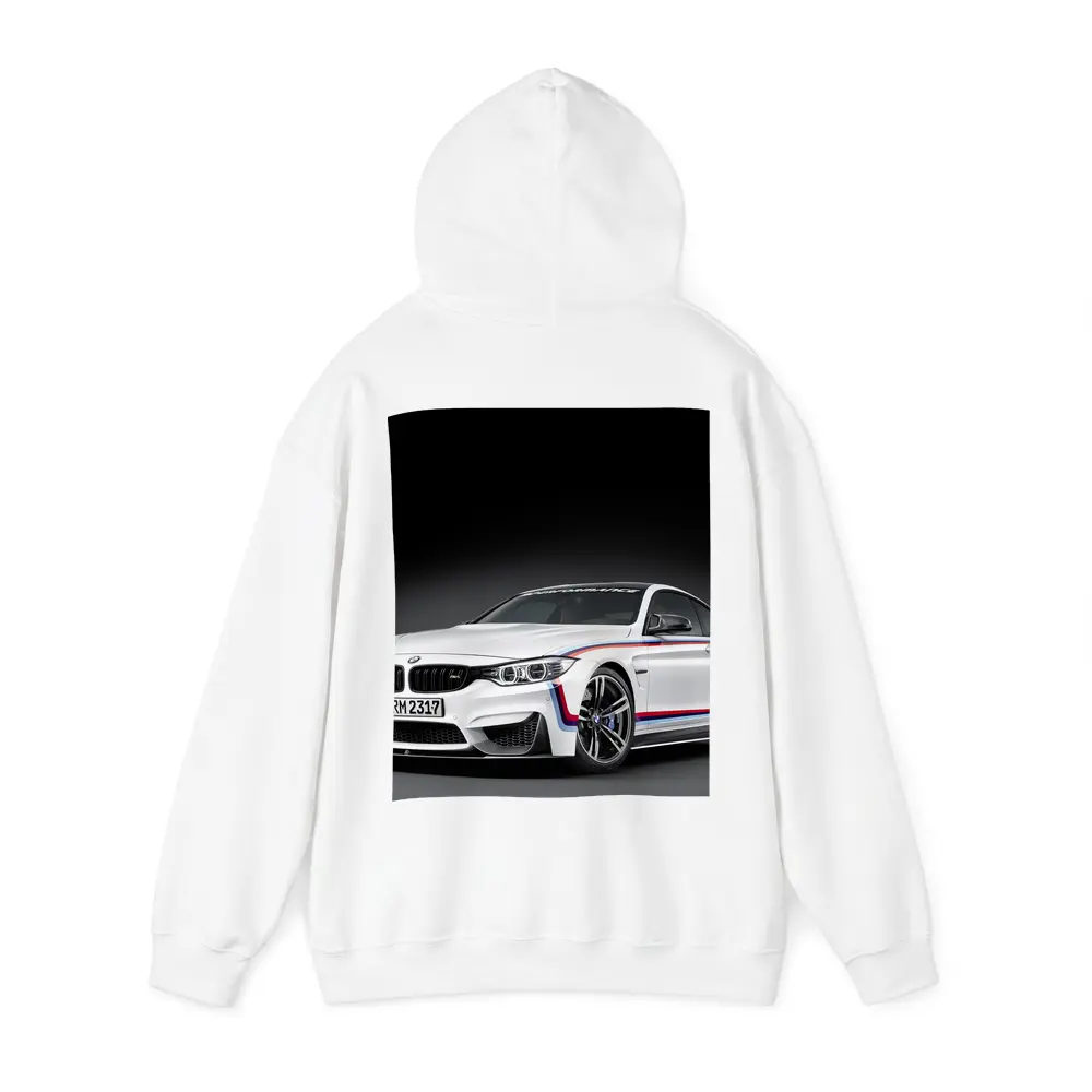 BMW M4 White Coupe Dark Studio – Hoodies