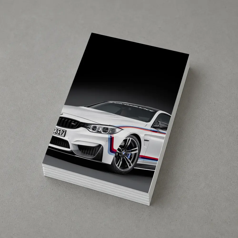 BMW M4 White Coupe Dark Studio – Postcards