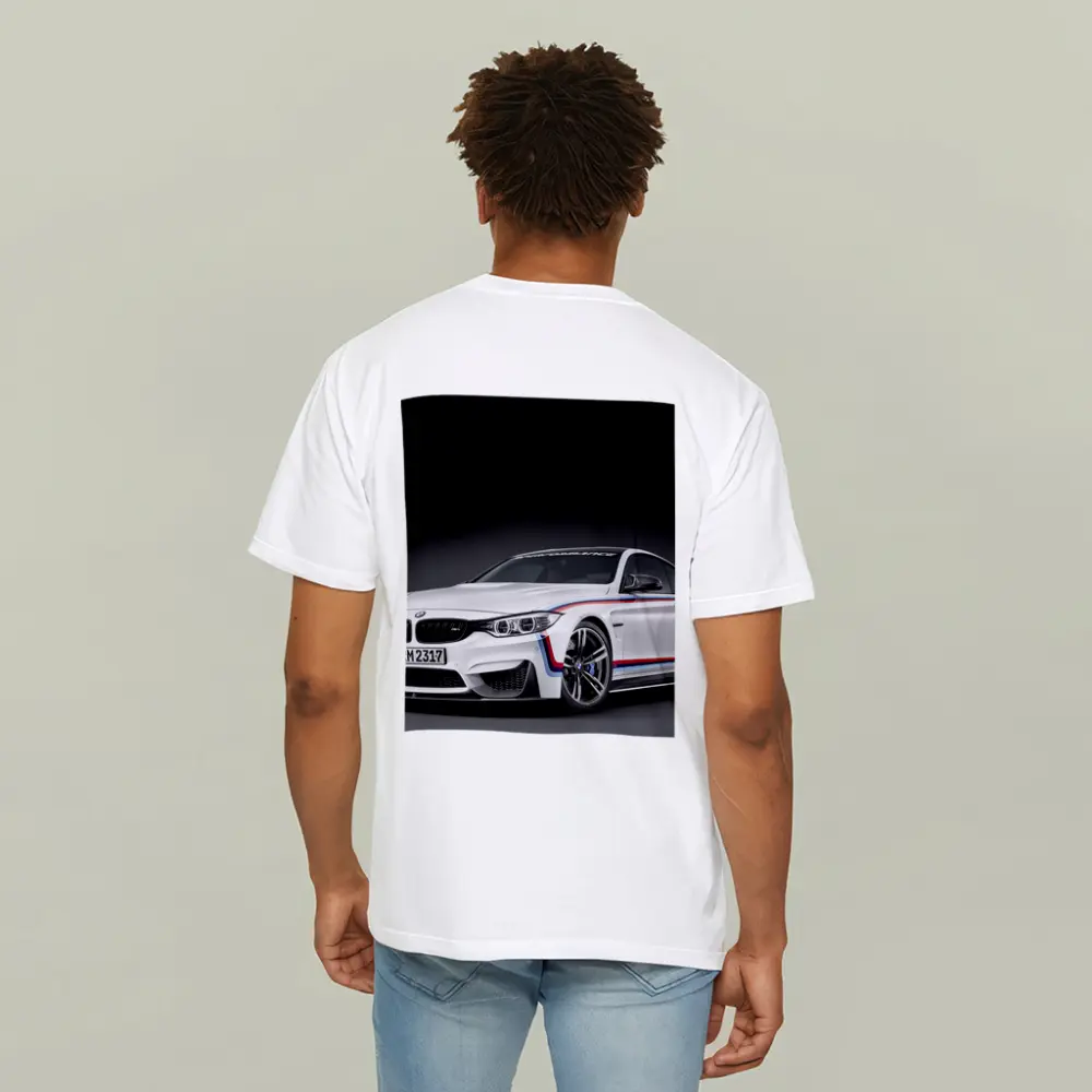 BMW M4 White Coupe Dark Studio – T-Shirts