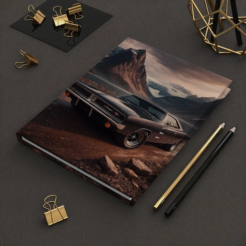 Dodge Charger RT Classic Mountain Lake Scene – Notebooks