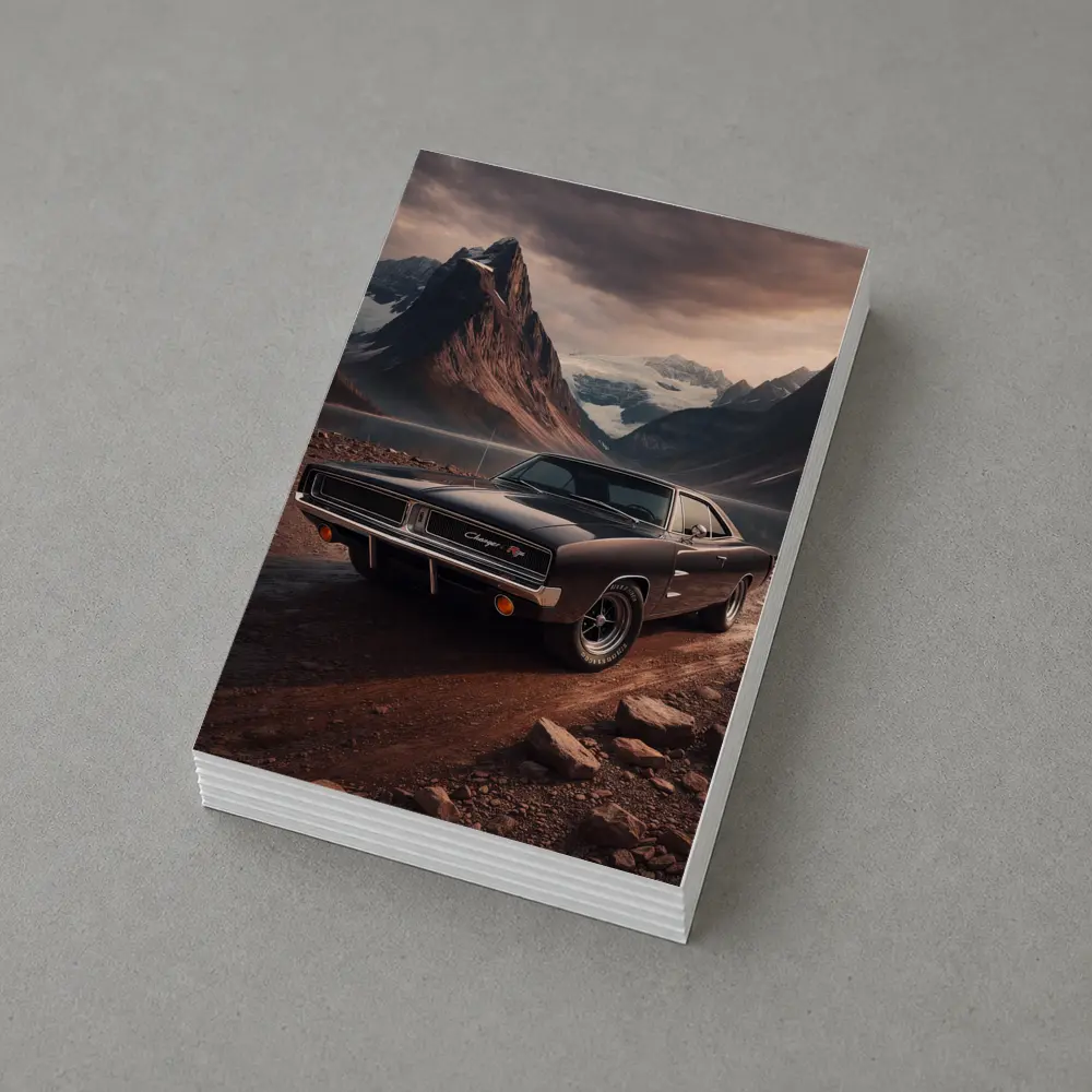 Dodge Charger RT Classic Mountain Lake Scene – Postcards