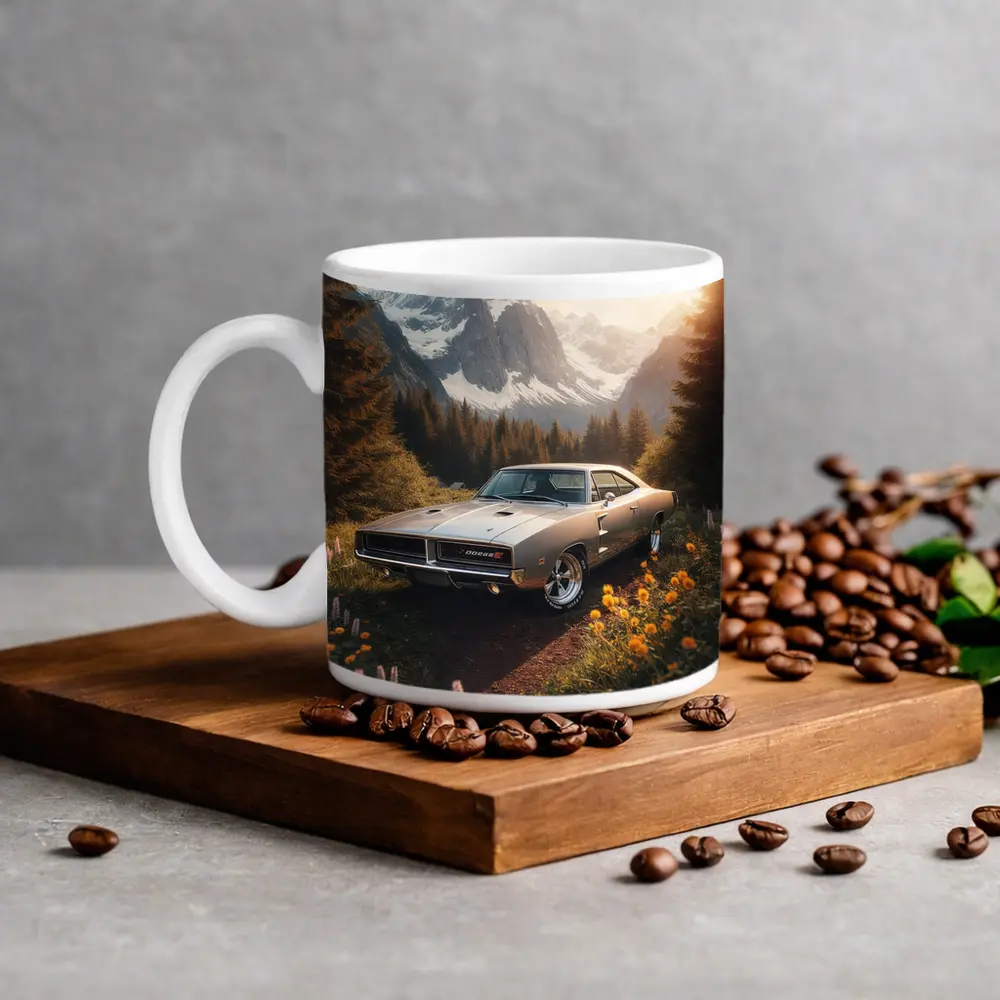 Dodge Charger Classic Muscle Car Mountain Forest – Mugs