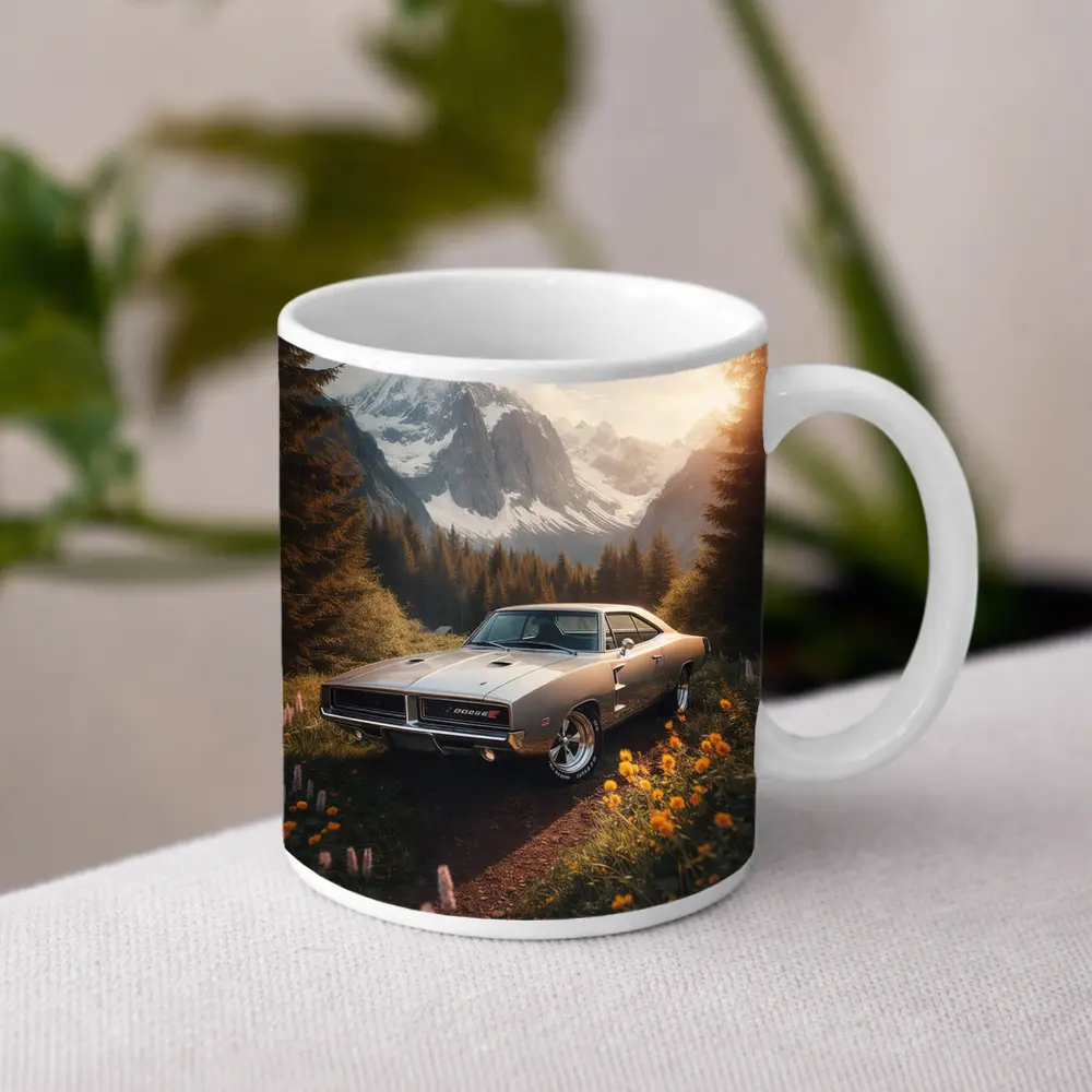 Dodge Charger Classic Muscle Car Mountain Forest – Mugs