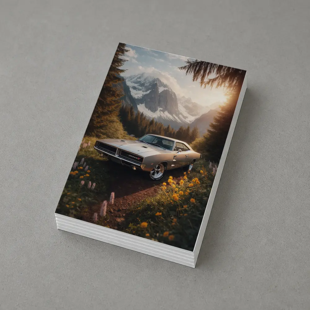 Dodge Charger Classic Muscle Car Mountain Forest – Postcards