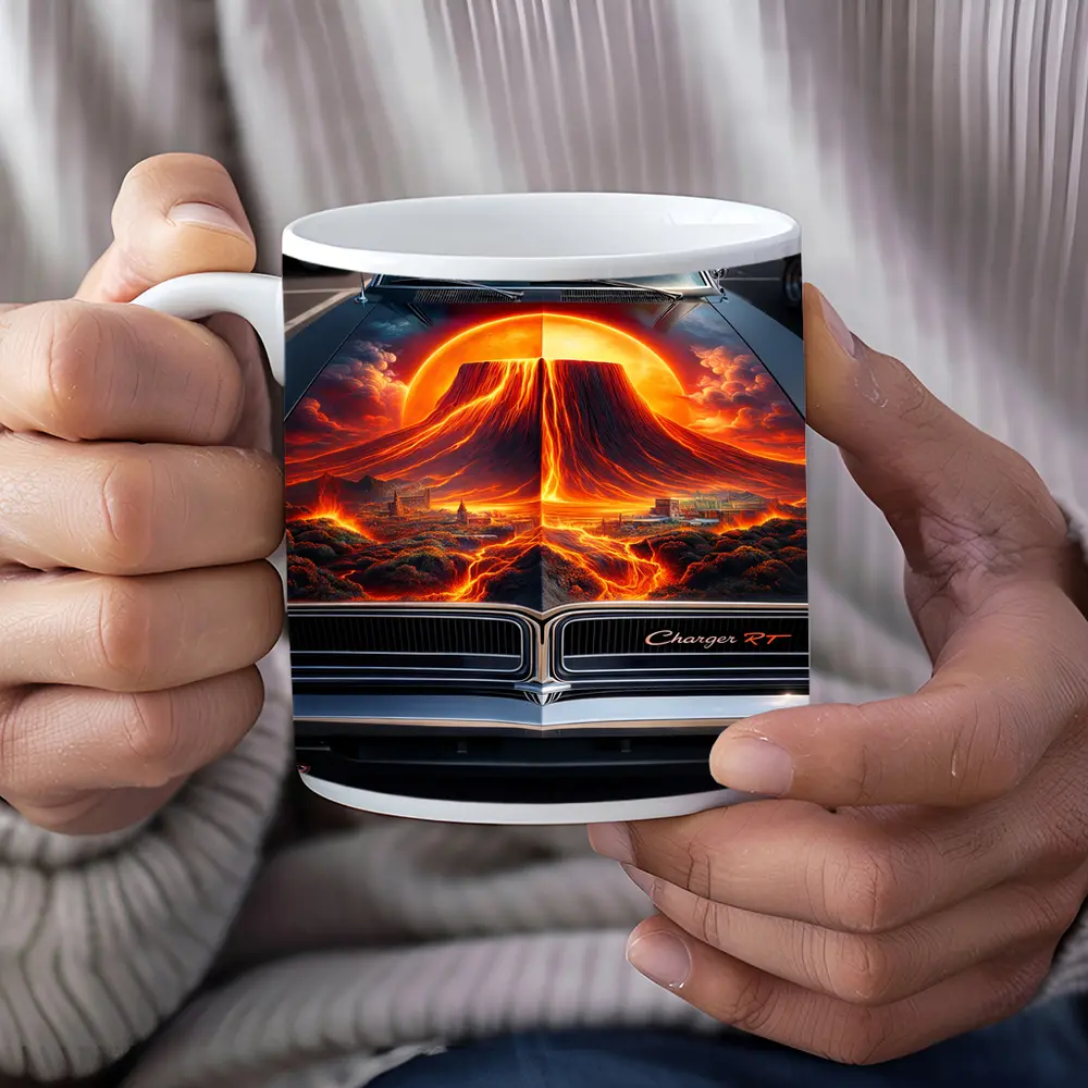 Dodge Charger RT Volcano Hood Art – Mugs