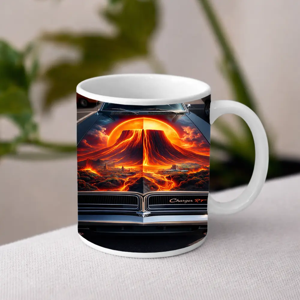 Dodge Charger RT Volcano Hood Art – Mugs