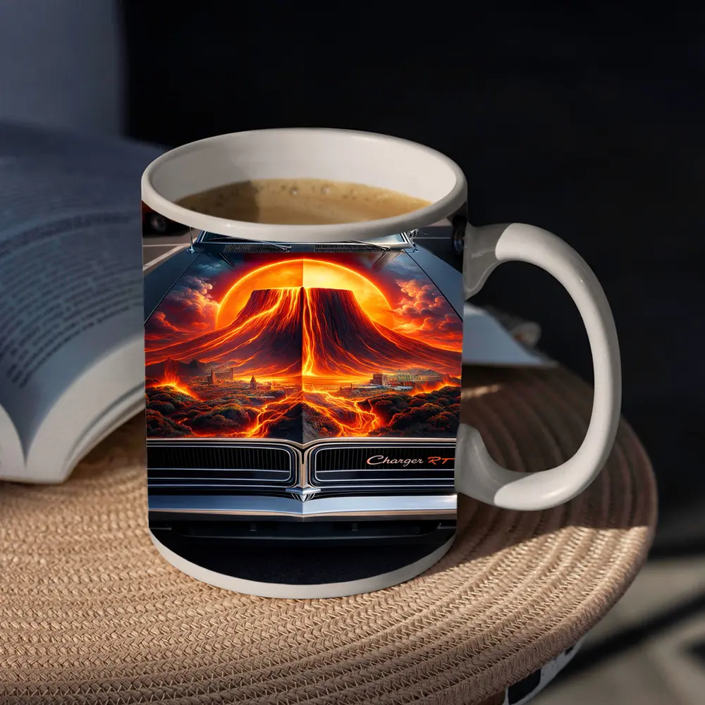 Dodge Charger RT Volcano Hood Art – Mugs