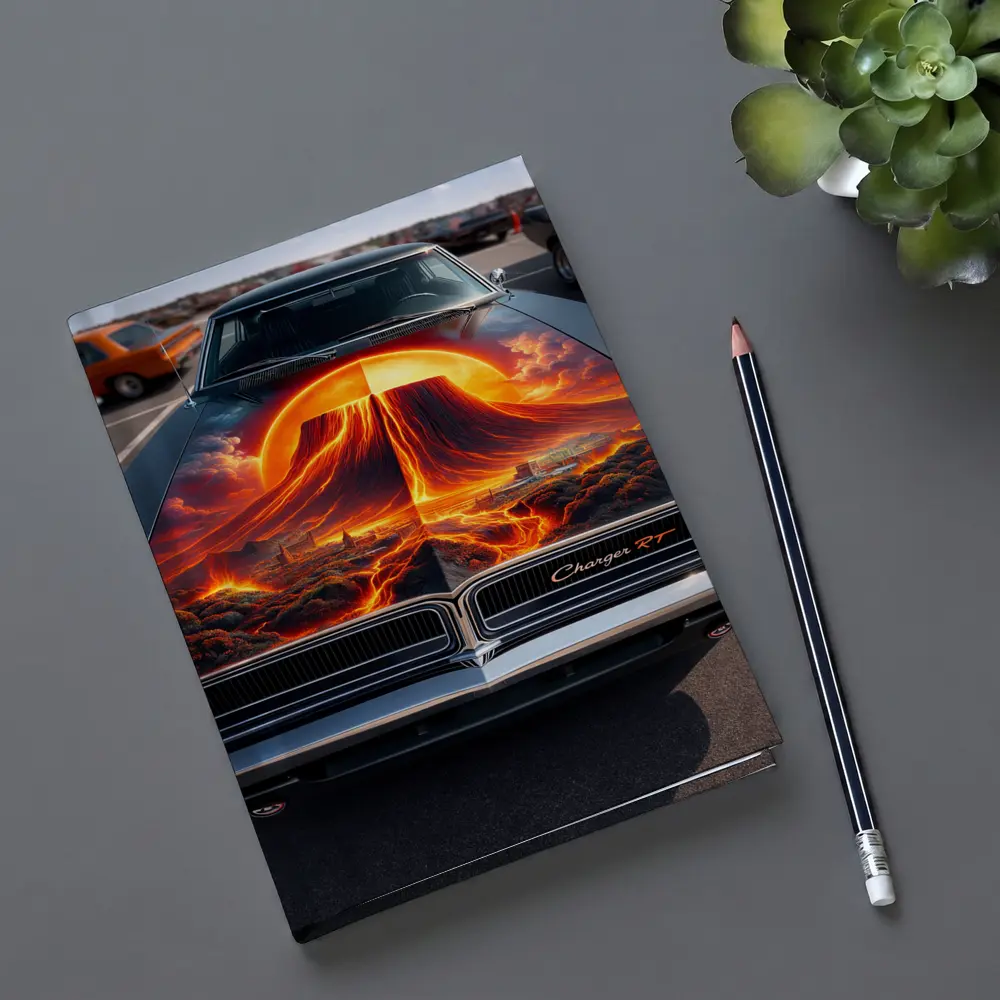 Dodge Charger RT Volcano Hood Art – Notebooks