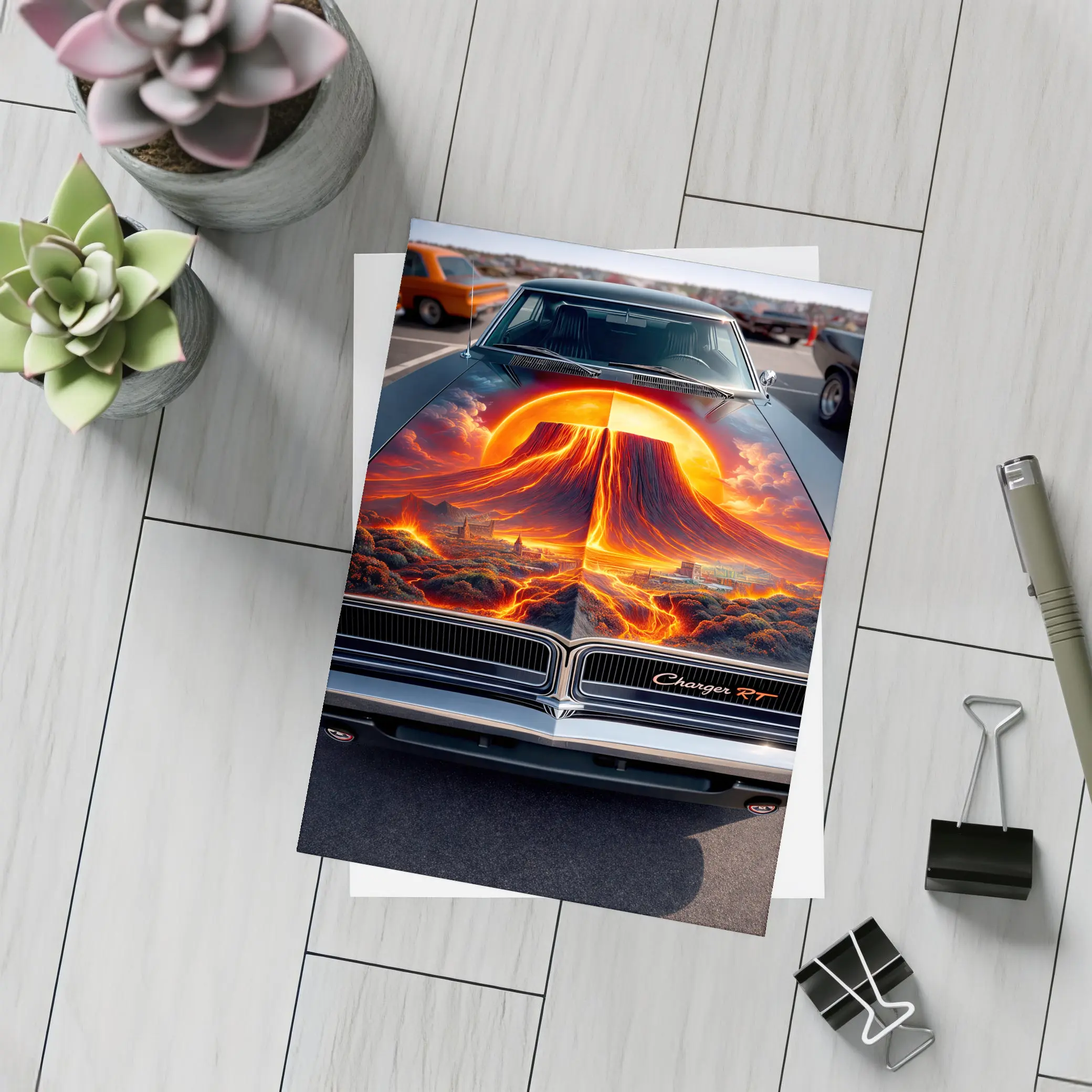 Dodge Charger RT Volcano Hood Art – Postcards