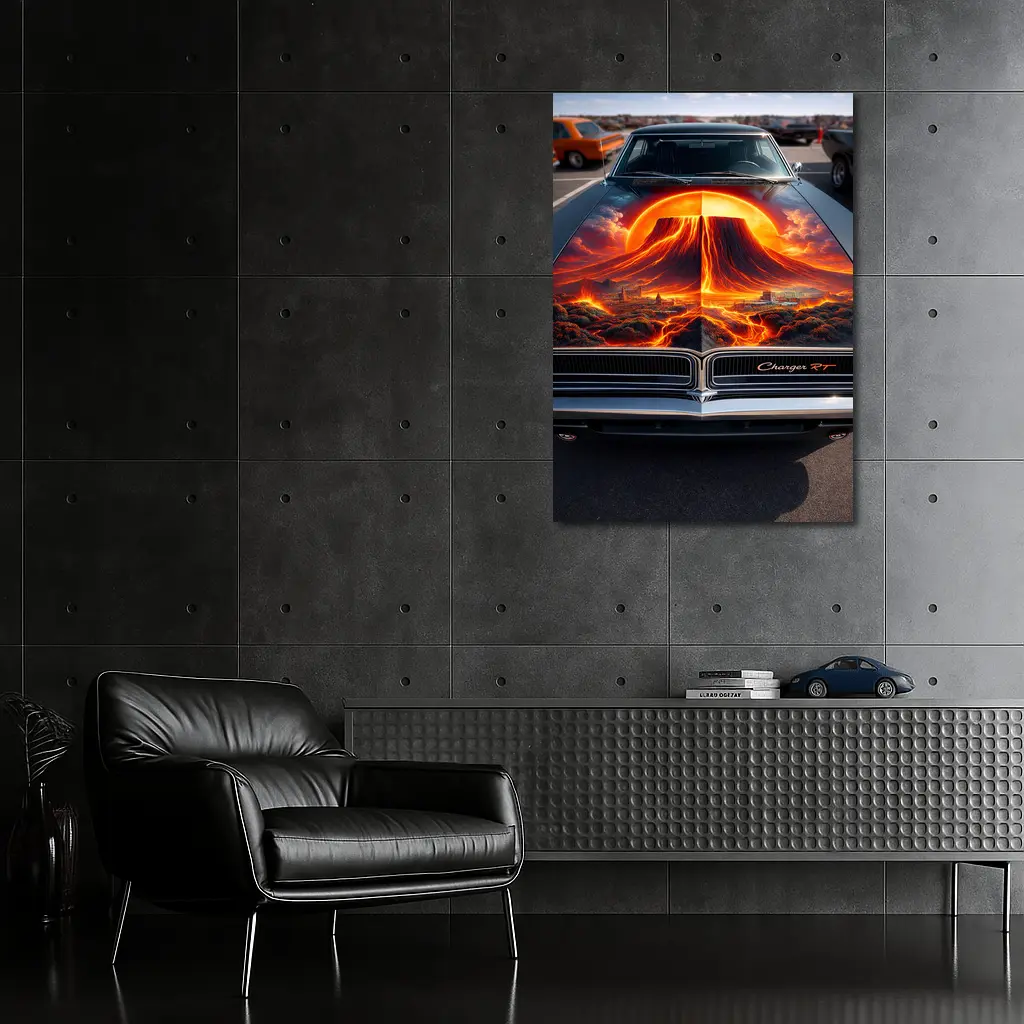 Dodge Charger RT Volcano Hood Art – Wall Art