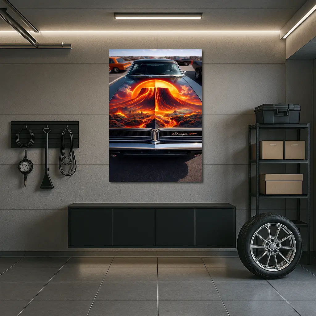 Dodge Charger RT Volcano Hood Art – Wall Art