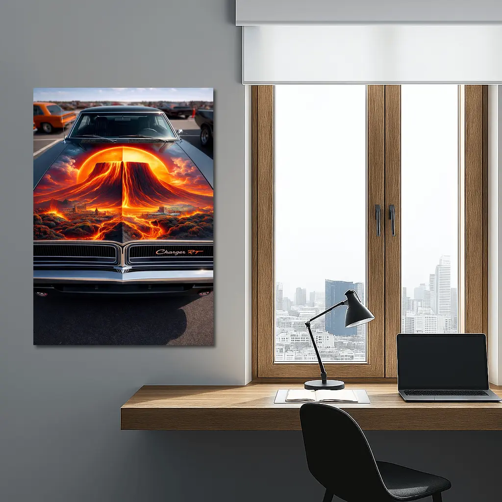 Dodge Charger RT Volcano Hood Art – Wall Art
