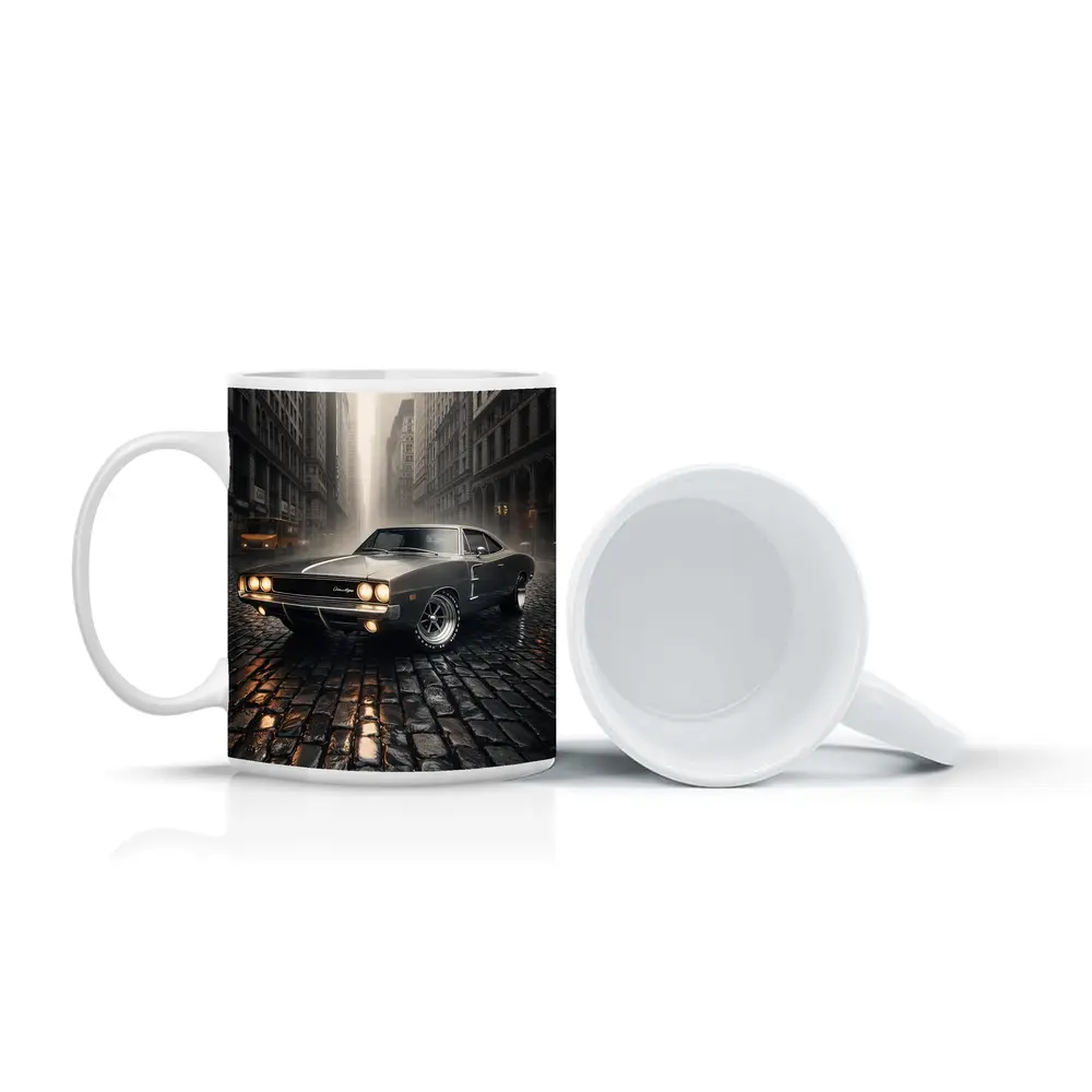 Dodge Charger Classic Muscle Car Rainy City – Mugs
