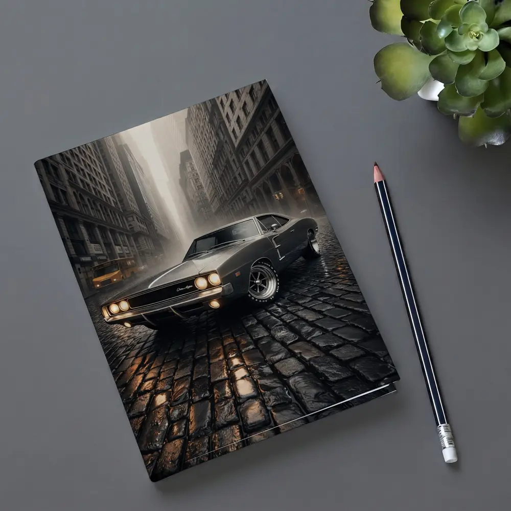Dodge Charger Classic Muscle Car Rainy City – Notebooks