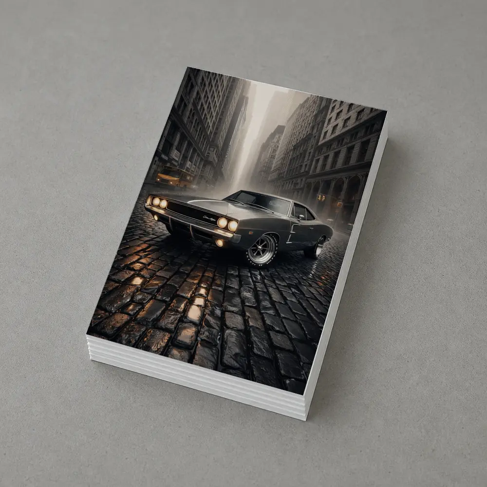 Dodge Charger Classic Muscle Car Rainy City – Postcards