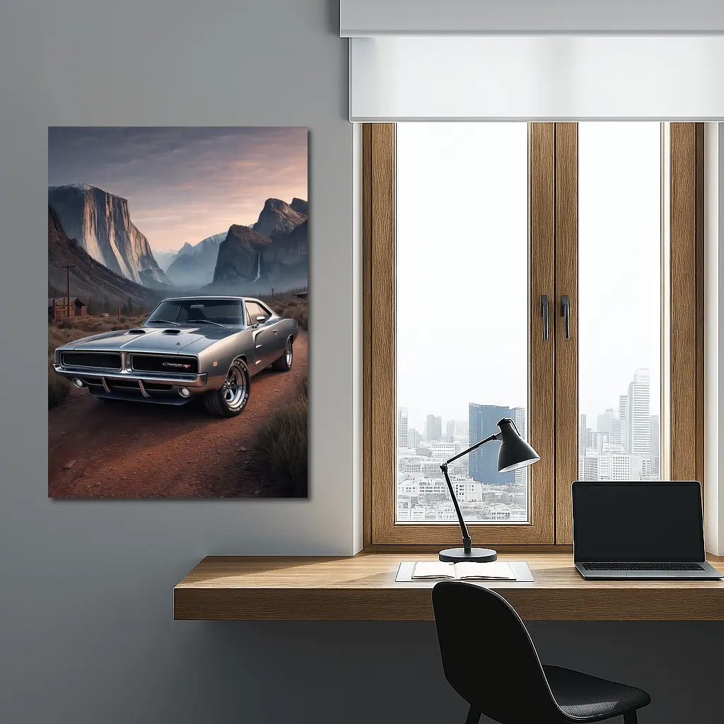 Dodge Charger RT Classic Muscle Car Mountains – Wall Art