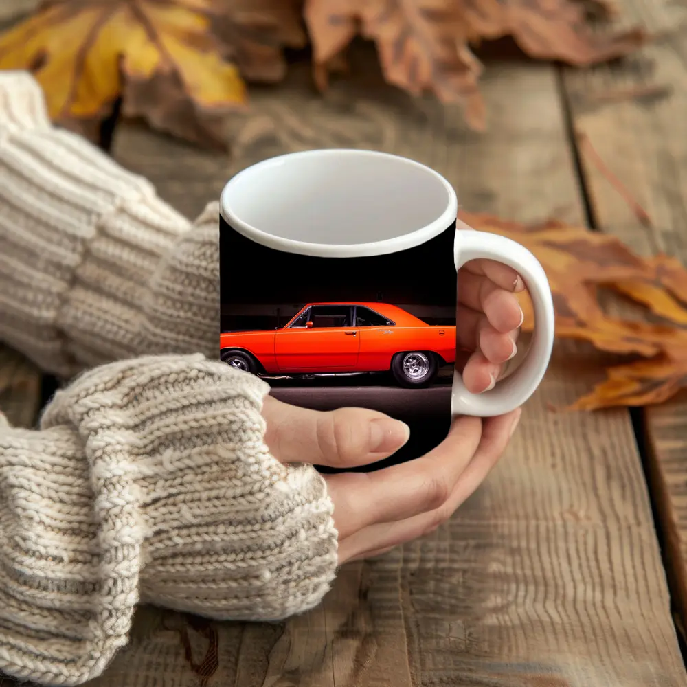 1970 Dodge Dart Coupe Orange Muscle Car – Mugs