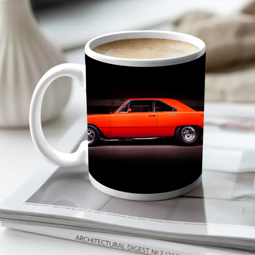 1970 Dodge Dart Coupe Orange Muscle Car – Mugs