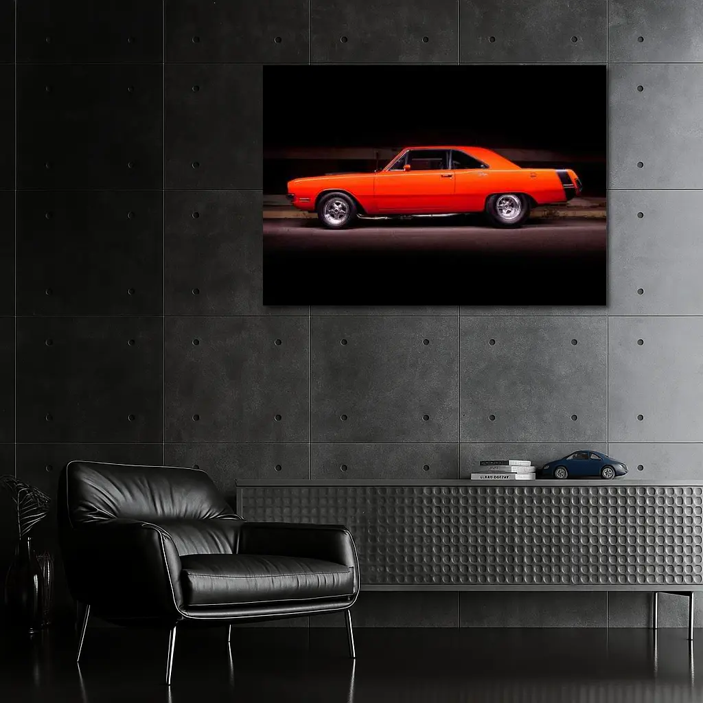 1970 Dodge Dart Coupe Orange Muscle Car – Wall Art