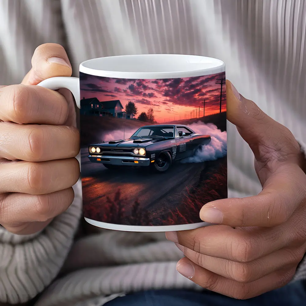 Plymouth Road Runner Burnout Sunset Drift – Mugs