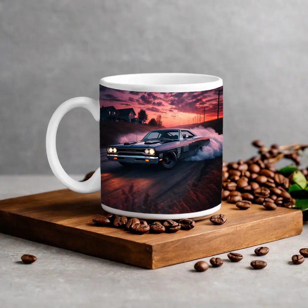 Plymouth Road Runner Burnout Sunset Drift – Mugs