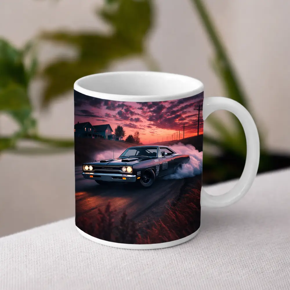 Plymouth Road Runner Burnout Sunset Drift – Mugs