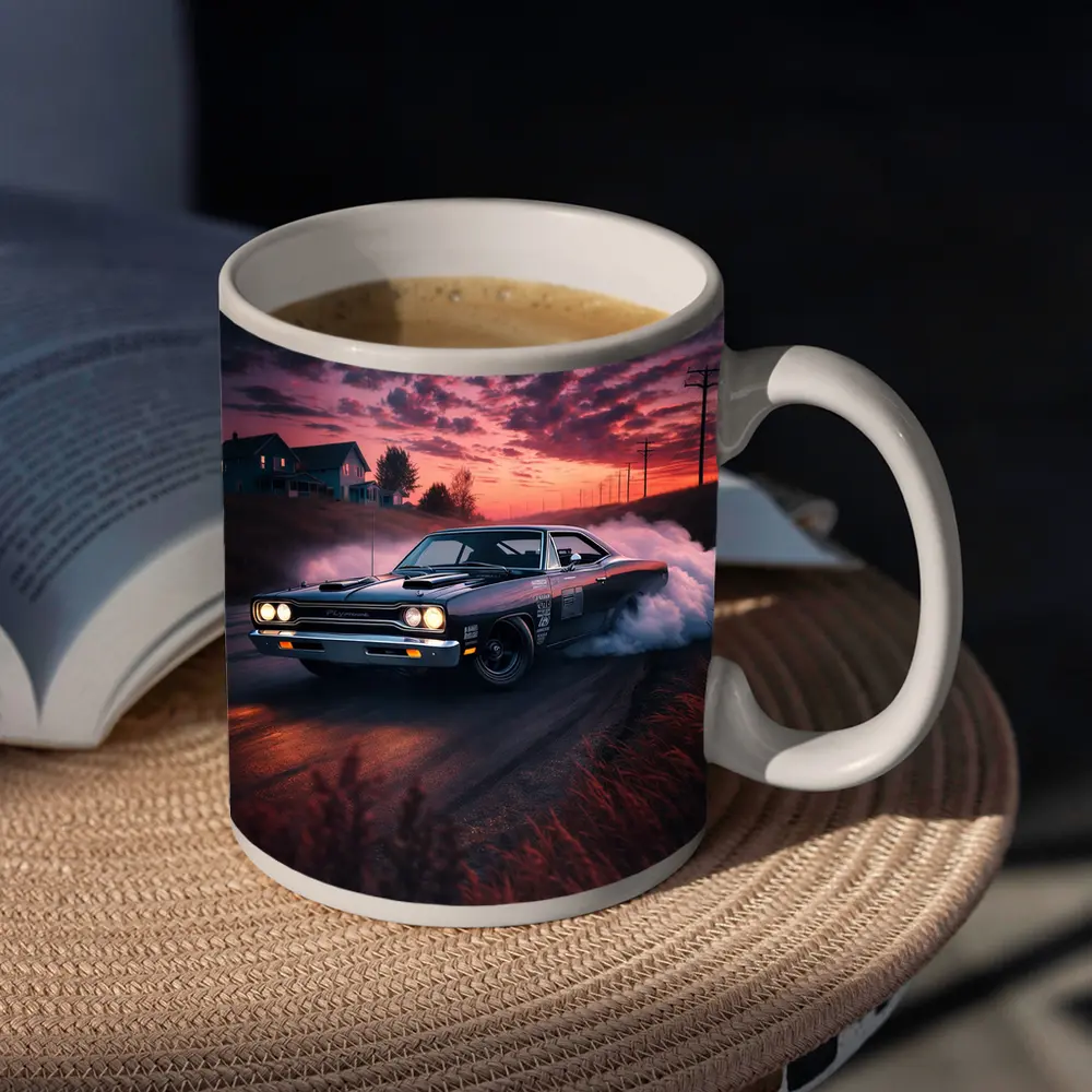 Plymouth Road Runner Burnout Sunset Drift – Mugs