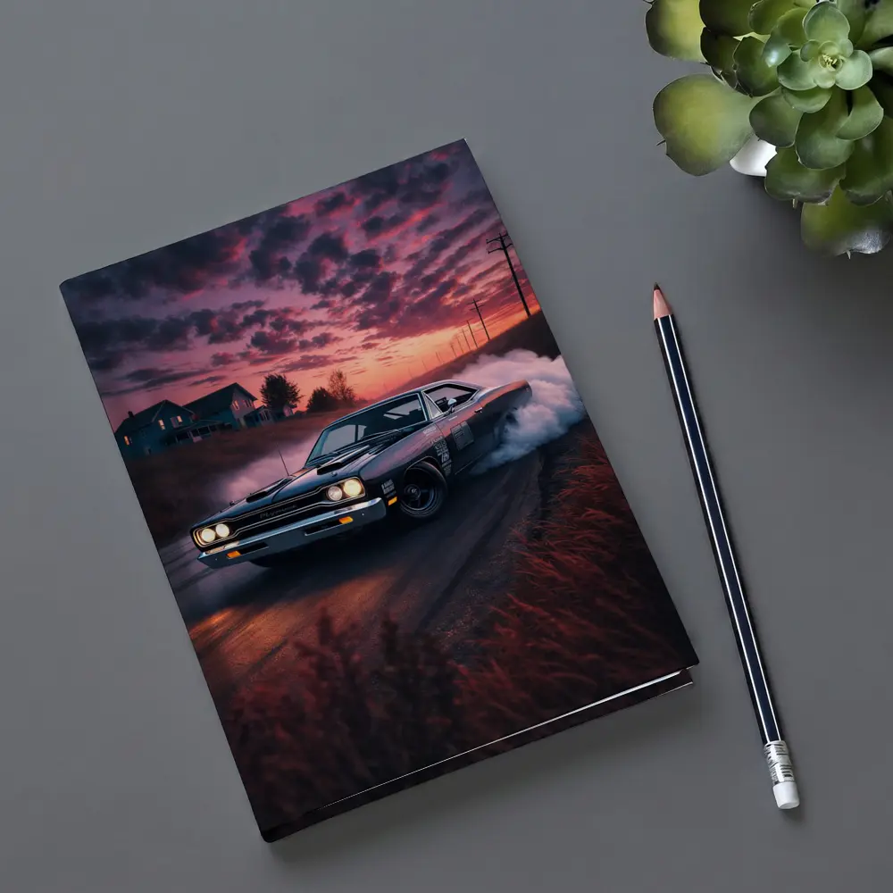 Plymouth Road Runner Burnout Sunset Drift – Notebooks
